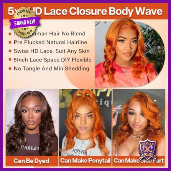 Human Hair Wig 18 Inch Body Wave Bob Preplucked HD Lace Glueless main image 5